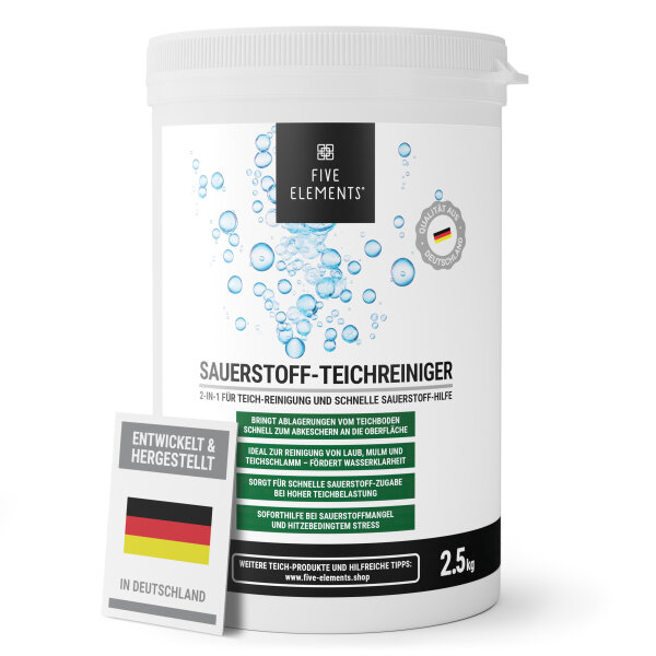 Sauerstoff-Teichreiniger 2,5 kg | Teichreinigung & Sauerstoffhilfe | Granulat | FIVE ELEMENTS